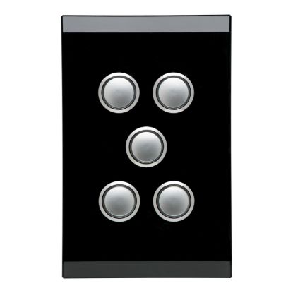 Picture of Push Button Switch LED, Saturn Series, 5 Gang, 250V, 16AX/20A