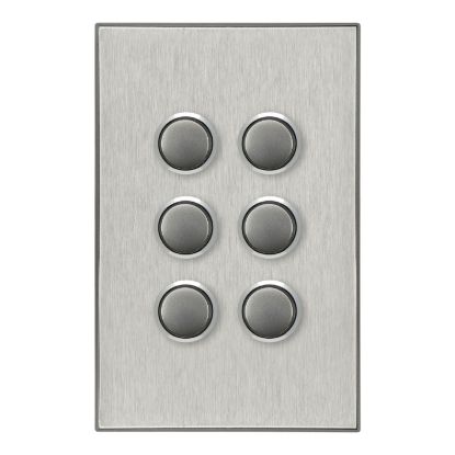 Picture of Push Button Switch LED, Saturn Series, 6 Gang, 250V, 16AX/20A