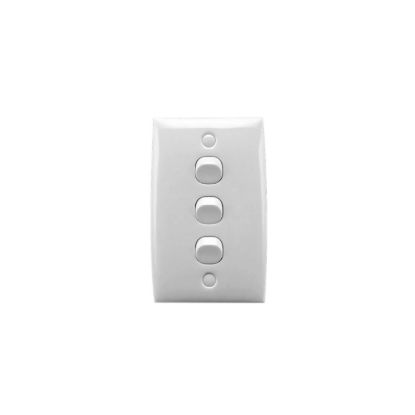 Picture of Flush Switch, Standard Series, 3 Gang, 250VAC, 10A, Standard, Vertical, PTN