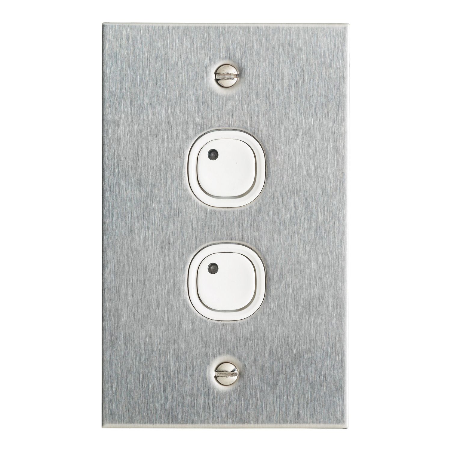 Picture of Flat Plate, C-Bus Control and Management System, Key Input, 2 Gang, B Style, Learn Enabled, Stainless Steel