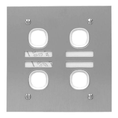 Picture of Labelled Switch Plate, Metal Plate Series, 4 Gang