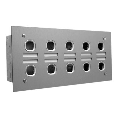 Picture of Labelled Switch Plate, Metal Plate Series, 10 Gang, Stainless Steel, 2 Rows of 5