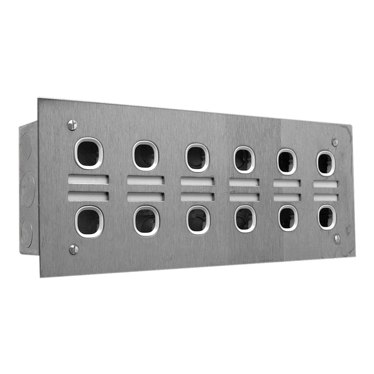 Picture of Labelled Switch Plate, Metal Plate Series, 12 Gang, Stainless Steel, 2 Rows of 6