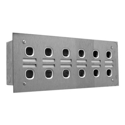 Picture of Labelled Switch Plate, Metal Plate Series, 12 Gang, Stainless Steel, 2 Rows of 6