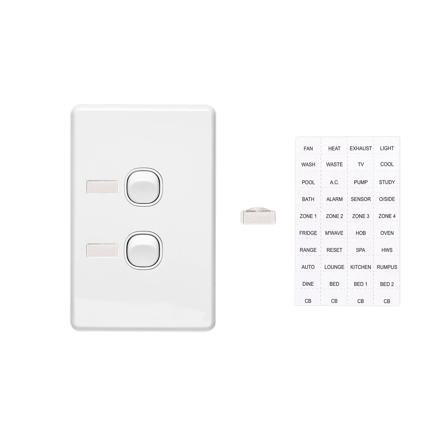 Picture of Flush Switch, Classic C2000 Series, 2 Gang, 250VAC, 10A, Vertical