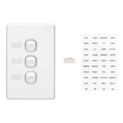 Picture of Flush Switch, Classic C2000 Series, 3 Gang, 250VAC, 10A, Vertical