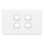 Picture of Flush Switch, Classic C2000 Series, 4 Gang, 250VAC, 10A, Standard, Horizontal