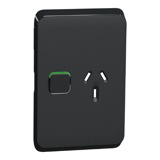 Picture of Single Power Point Skin, Clipsal Iconic, Vertical Mount, 250V, 10A, Clip-On