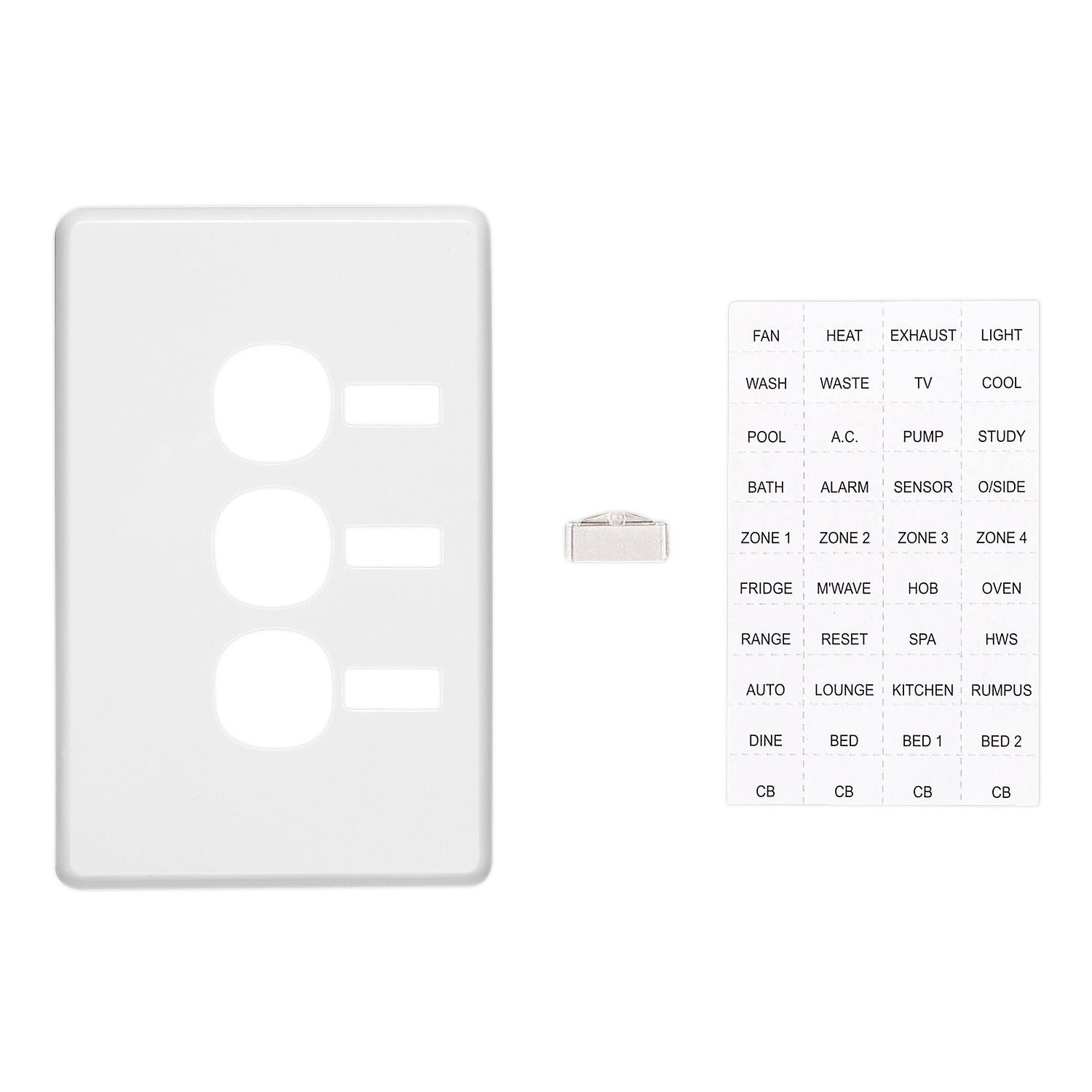 Picture of Switch Plate Cover, Classic C2000 Series, 3 Gang, Vertical Mount, with ID Window