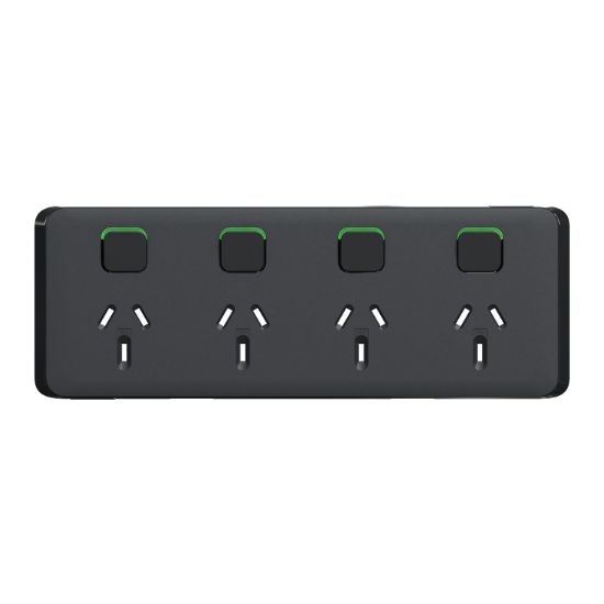 Picture of Skin Socket Switch, Clipsal Iconic, Horizontal Quad, 10A 250V