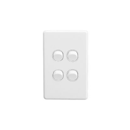 Picture of Flush Switch, Classic C2000 Series, 4 Gang, 250VAC, 10A, Standard, Vertical