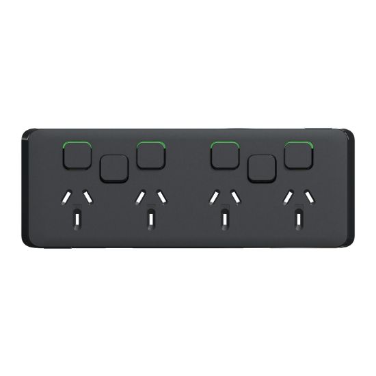 Picture of Skin Socket Switch, Clipsal Iconic, Horizontal Quad, 10A 250V