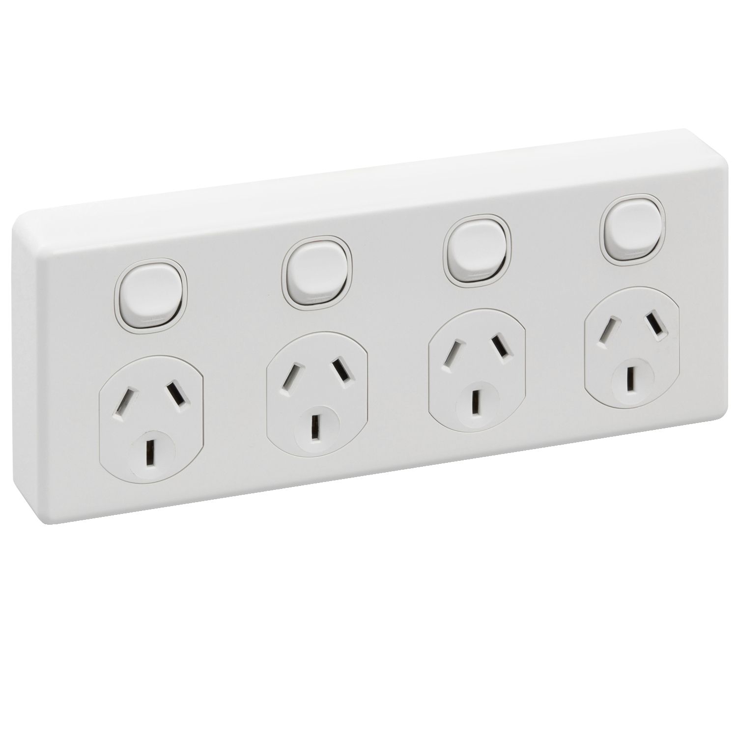 Picture of Quad Switch Socket Outlet, Classic C2000 Series, Classic, 250V, 10A, 2 Pole, Safety Shutter