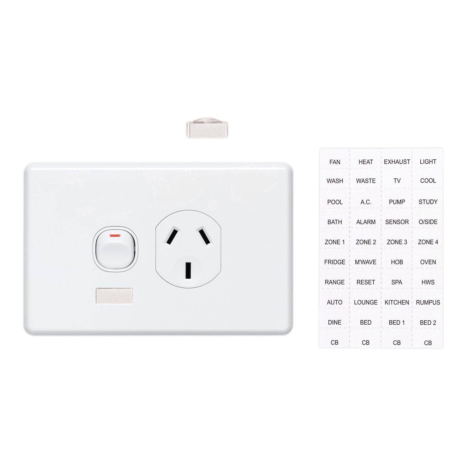 Picture of Single Switch Socket Outlet, Classic C2000 Series, Classic, 250V, 10A, Circuit Identification