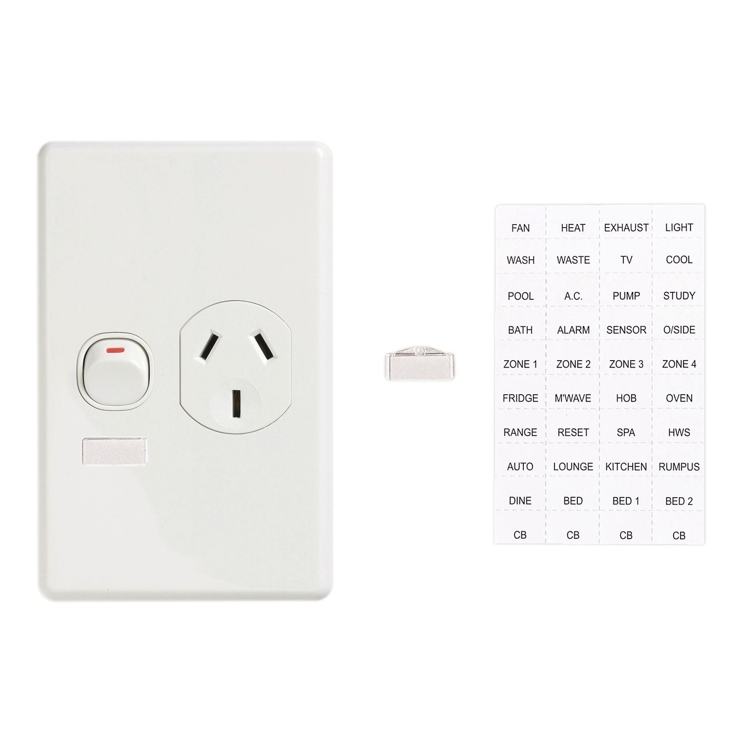 Picture of Single Switched Socket, Classic C2000 Series, Vertical Circuit Identification