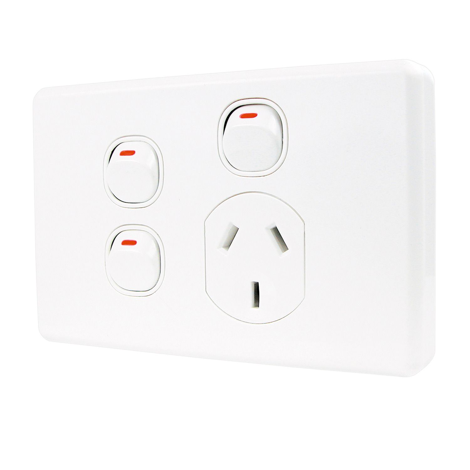 Picture of Switched Socket Outlet, Classic C2000 Series, Single, 250V, 10A, 2 Removable Extra Switch