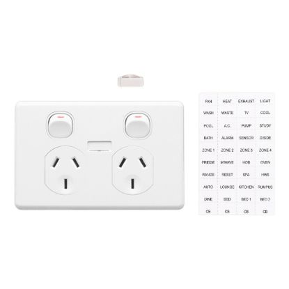 Picture of Switched Socket Outlet, Classic C2000 Series, Twin, 250V, 10A, Circuit identification