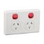 Picture of Socket Switched Twin, Classic C2000 Series, C2025 C/W Rd Dl