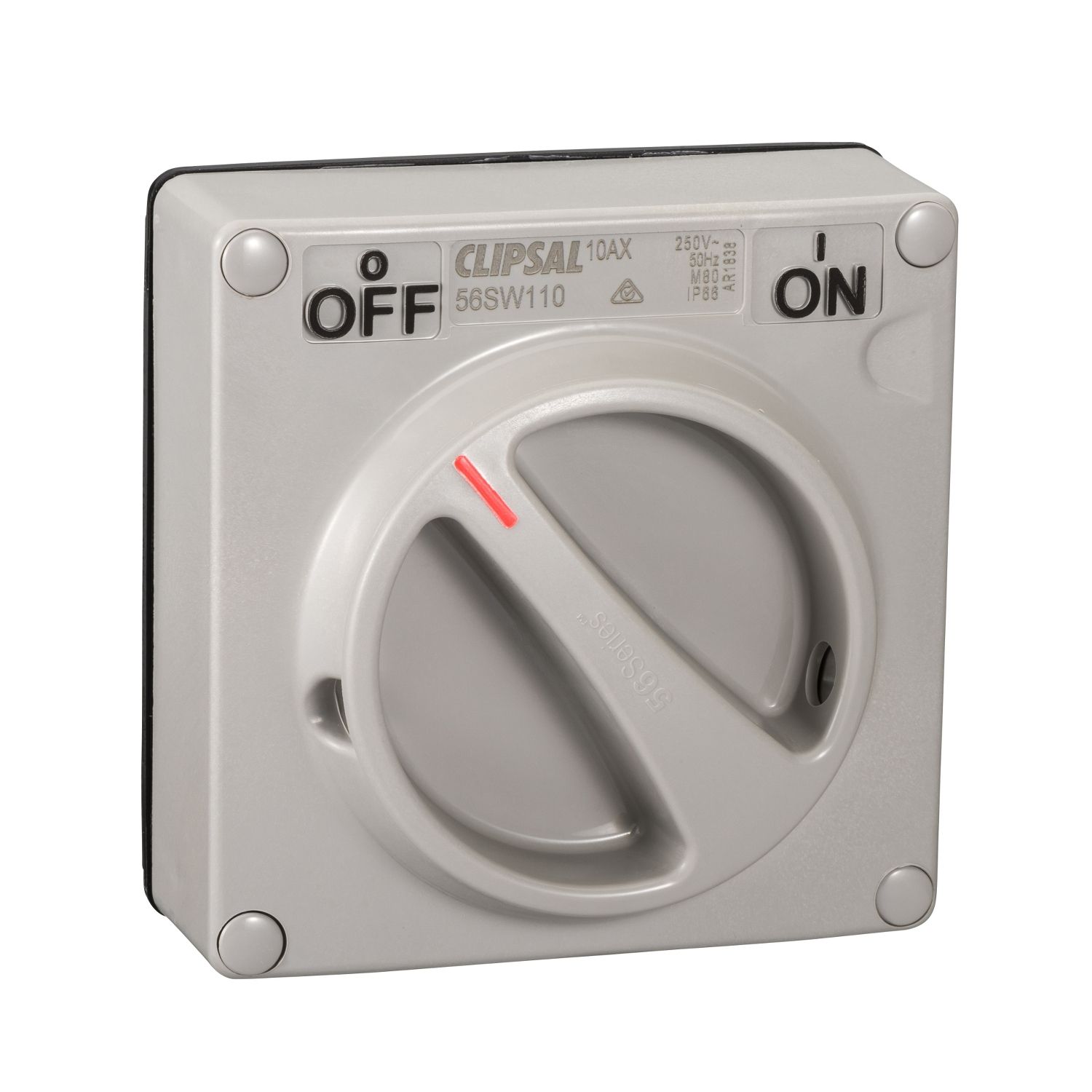 Picture of Surface Switch, Clipsal - 56 Series, PVC IP66 1 Gang 10A Less Enclosure