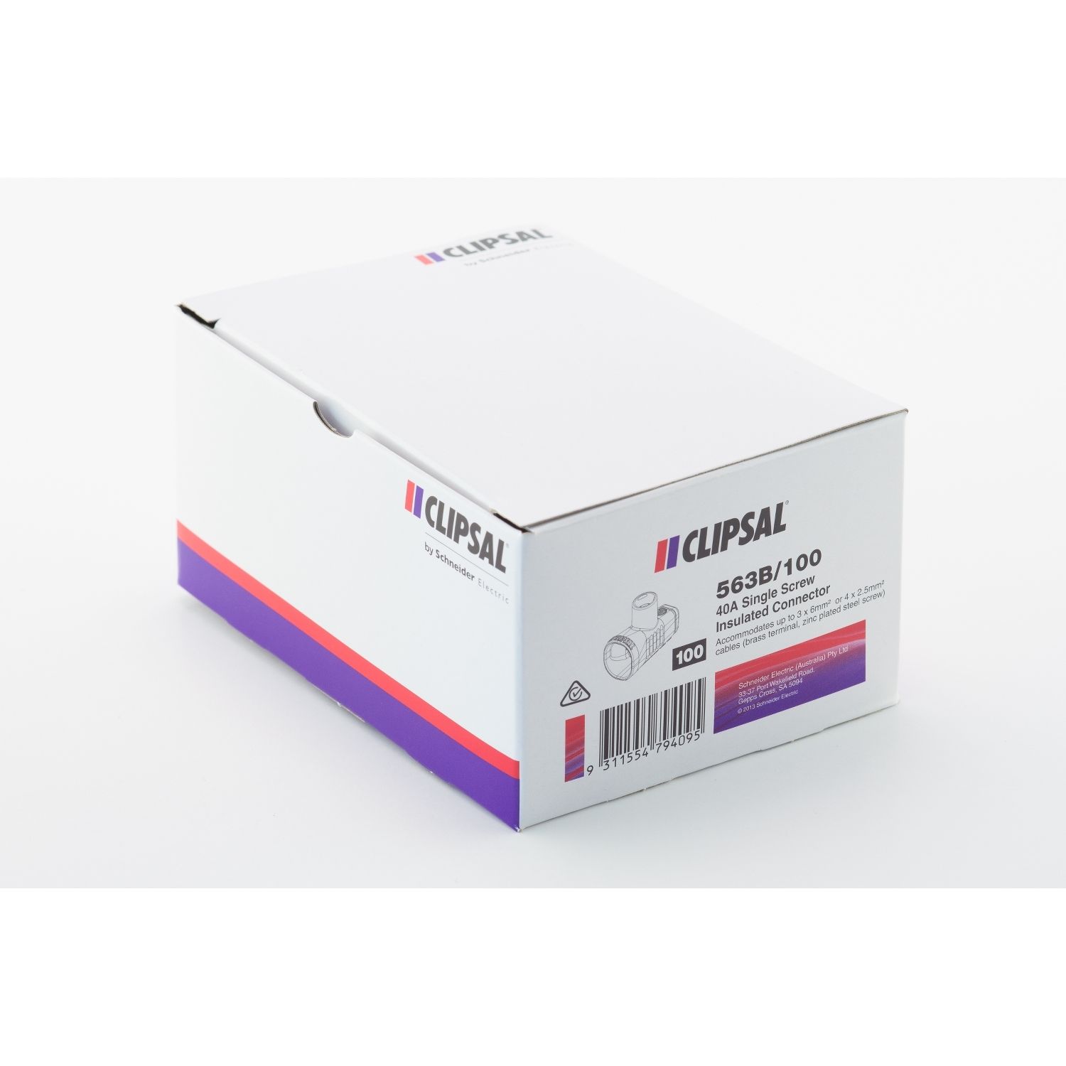 Picture of Single Cable Connectors Terminal, Clipsal - 500 Series, 40A, 100/Box