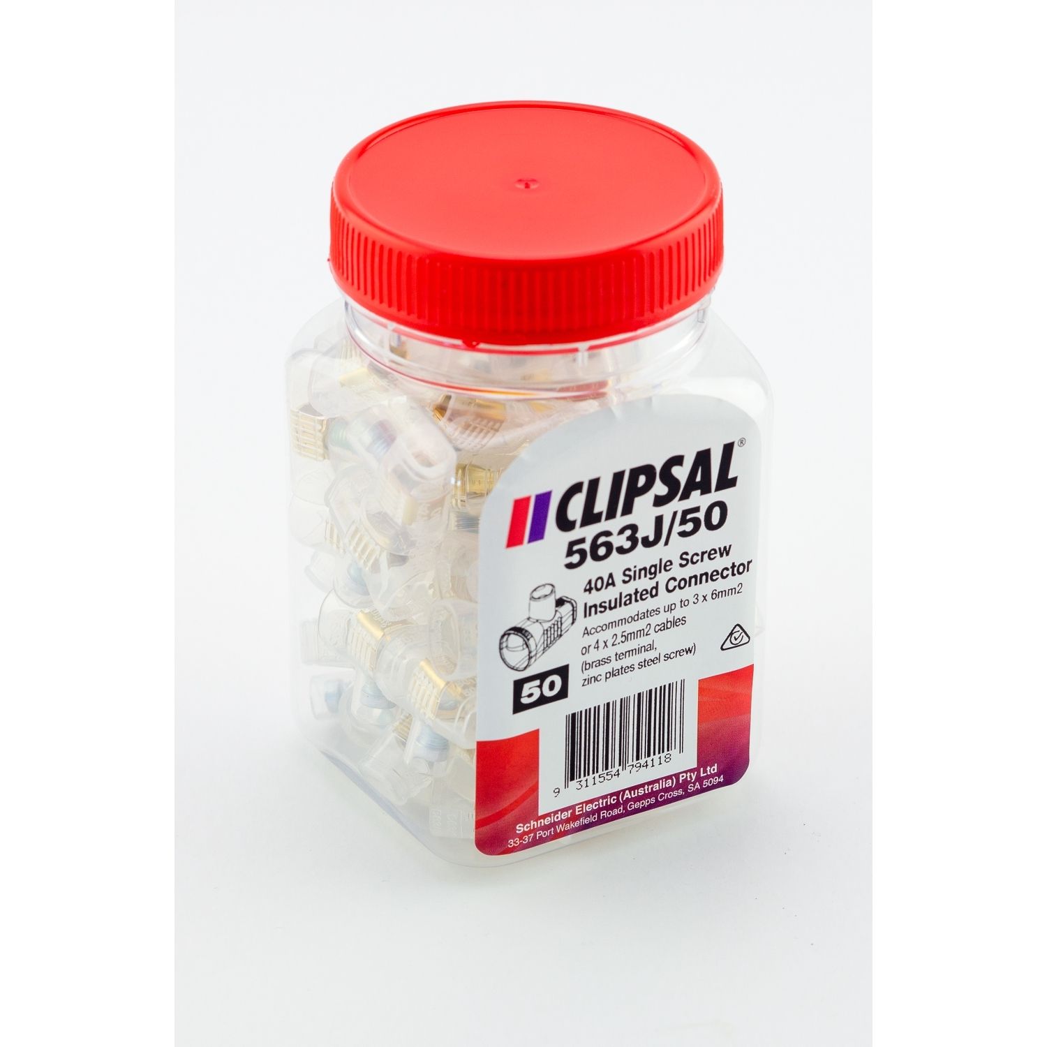 Picture of Single Cable Connectors Terminal, Clipsal - 500 Series, 40A, 50/Jar