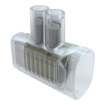 Picture of Cable Connector, Clipsal - 500 Series, Two Screw, Clear Insulated, 80A, Suits up to 2 x 35mm² Cables