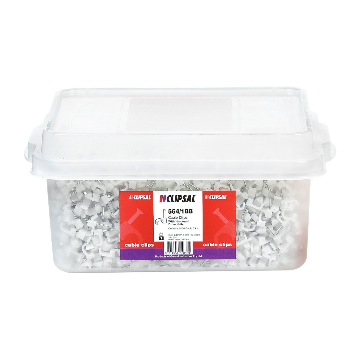 Picture of Cable Clip, Clipsal - General Accessories, to Suit 2.5mm², Flat Cable, Bin of 5000