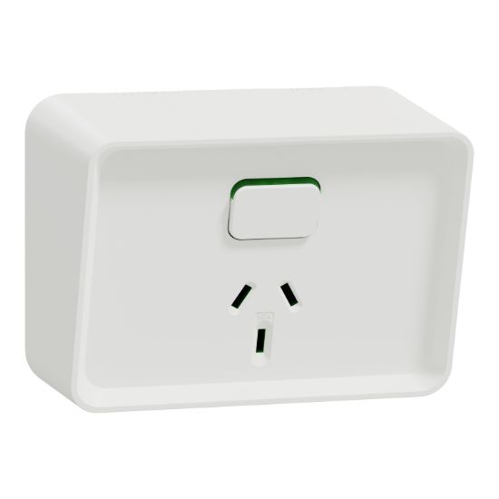 Picture of Single Switched Socket Outlet, Clipsal Iconic Outdoor, Horizontal, 10A, 250V