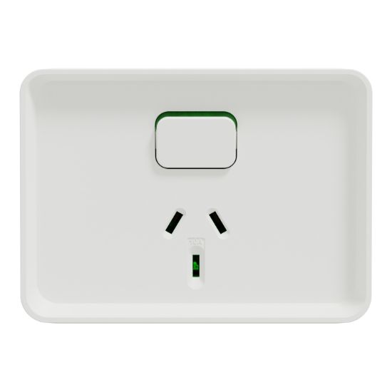 Picture of Single Switched Socket Outlet, Clipsal Iconic Outdoor, Horizontal, 10A, 250V