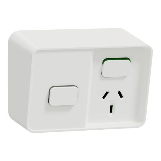 Picture of Single Switched Socket Outlet with timer, Clipsal Iconic Outdoor, 10A, 250V