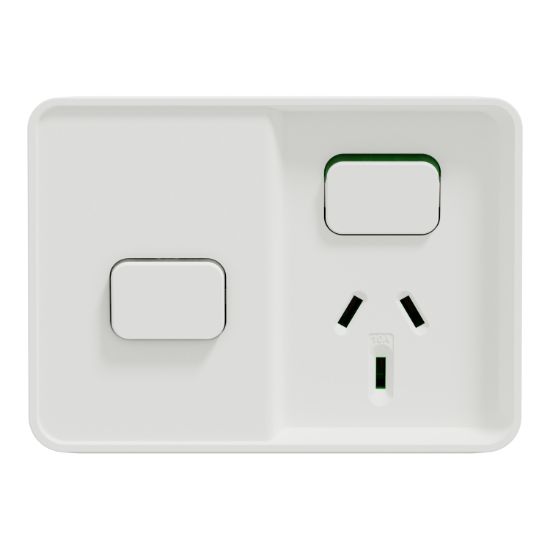 Picture of Single Switched Socket Outlet with timer, Clipsal Iconic Outdoor, 10A, 250V