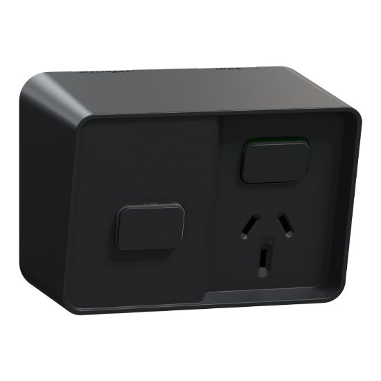 Picture of Single Switched Socket Outlet with timer, Clipsal Iconic Outdoor, 10A, 250V
