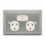 Picture of Twin Switch Socket Outlet, Metal Plate Series, 250V, 10A, A Style Deep Curved Plate