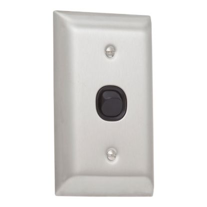 Picture of Flush Switch, Metal Plate Series, 1 Gang, 250VAC, 10A, A Style, Standard, Vertical