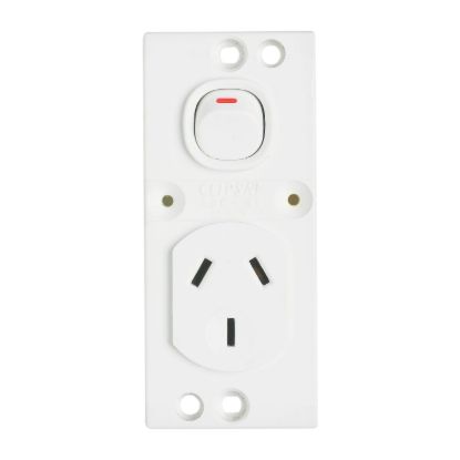 Picture of Switched Socket Mechanism, Metal Plate Series, Double Pole Single