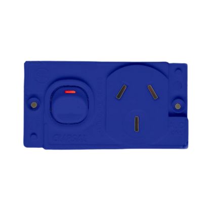 Picture of Single Switched Socket Module, Medilec, "O" Style, 10A Double Pole , Horizontal