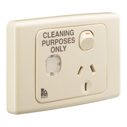 Picture of Switched Socket Outlet, Medilec, 250V, 10A, Cleaner Model, Circuit ID