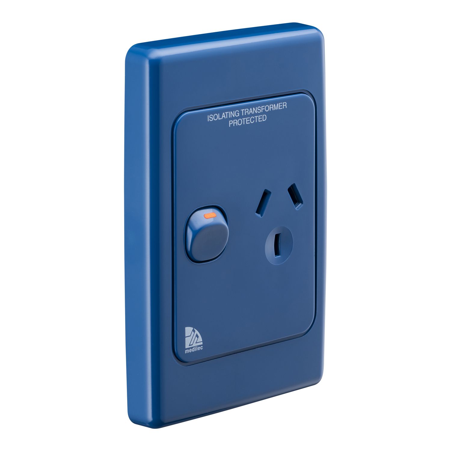 Picture of Single Switch Socket Outlet, Medilec, 250V, 10A, Vertical, 2 Pole