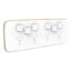 Picture of Essence Quad Power Point Skin with 2 extra switches, Clipsal Iconic, Horizontal Mount, 250V, 10A, Clip-On