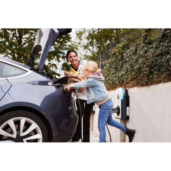 Picture of Charging station, EVlink Pro AC, AC Metal, 22kW, 32A, 3P+N, T2S socket-outlet, RDC-DD 6mA, MID meter