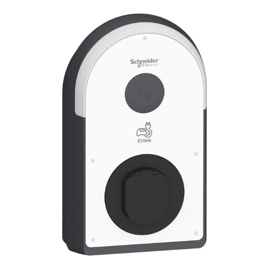 Picture of Charging station, EVlink Pro AC, AC Metal, 22kW, 32A, 3P+N, T2S socket-outlet, RDC-DD 6mA, MNx aux.