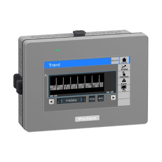Picture of Basic touch panel modular terminal, Proface STM6000, GP-ProEX, 4"W display, 1 COM, 2 Ethernet, 24V DC