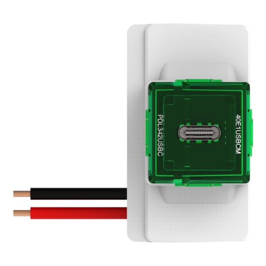 Picture of USB Type C Fast charger module for Pro Series and Iconic ranges, Clipsal Iconic, 25W, 220-240V AC