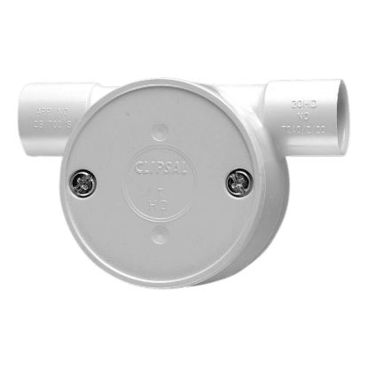 Picture of Tangential Junction Box, Clipsal - Cable Management, 20mm I.D, 2 Way Through Entry