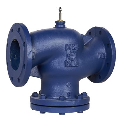 Picture of VG221F Globe Valve, 2-Way, DN125, Kvs 200 m³/h, ISO Flanged,  Brass Plug, EPDM Seals, Stem Up Closed.