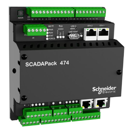Picture of Smart RTU, SCADAPack 47x | 47xi, supporting DNP3/Modbus/IEC 60870, 3 flowrun license, 2 analog output