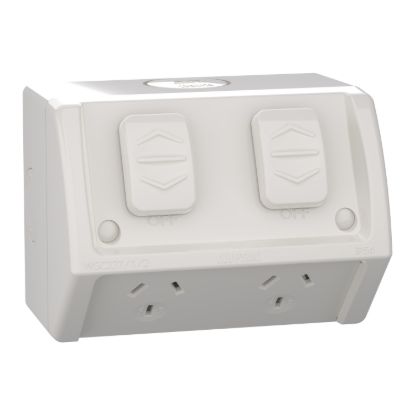 Picture of Socket, Weathershield, Twin, Individually Wired ,10A, 250VAC, IP54