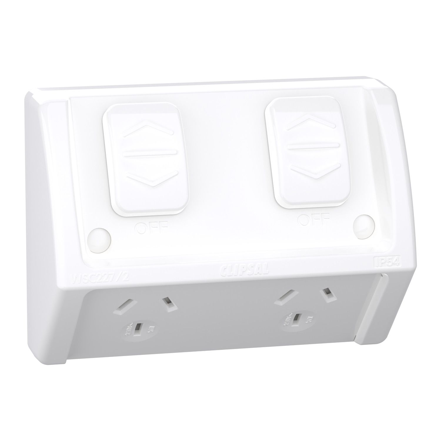 Picture of Socket, Weathershield, Flush, Twin, 10A, 250VAC, IP54