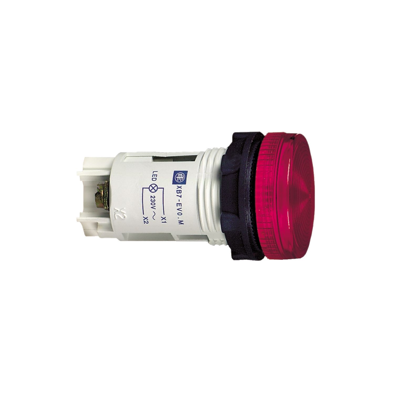 Picture of round pilot light Ø 22 - red - bulb BA 9s - 230 V - screw clamp