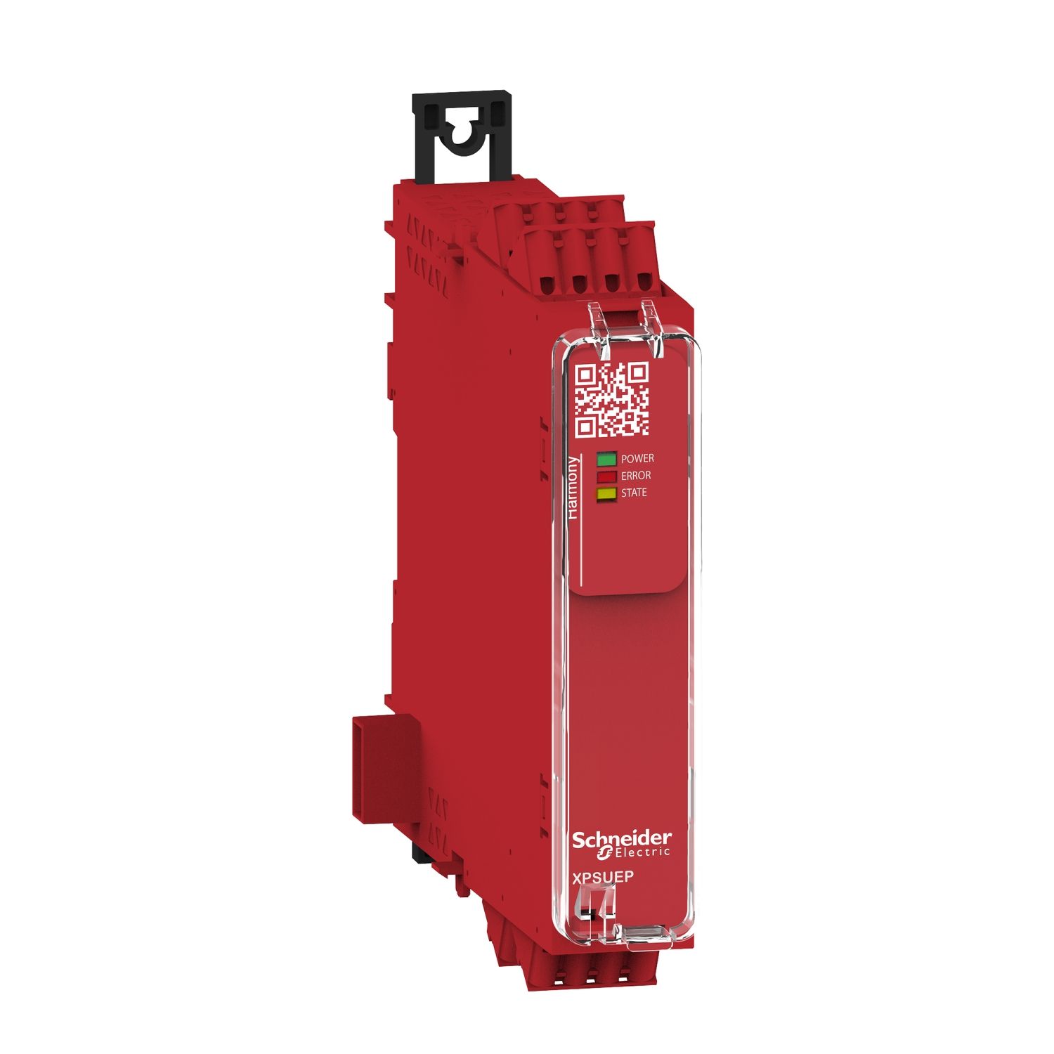 Picture of safety module, Harmony XPSU, Cat 4, expansion use with universal range, 24V AC or DC, spring